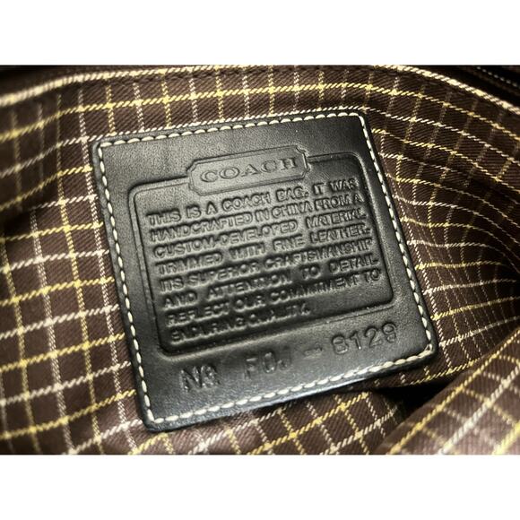 Coach Black and Charcoal Gray Wool and Leather Handbag 12” x 11” - Picture 2 of 8